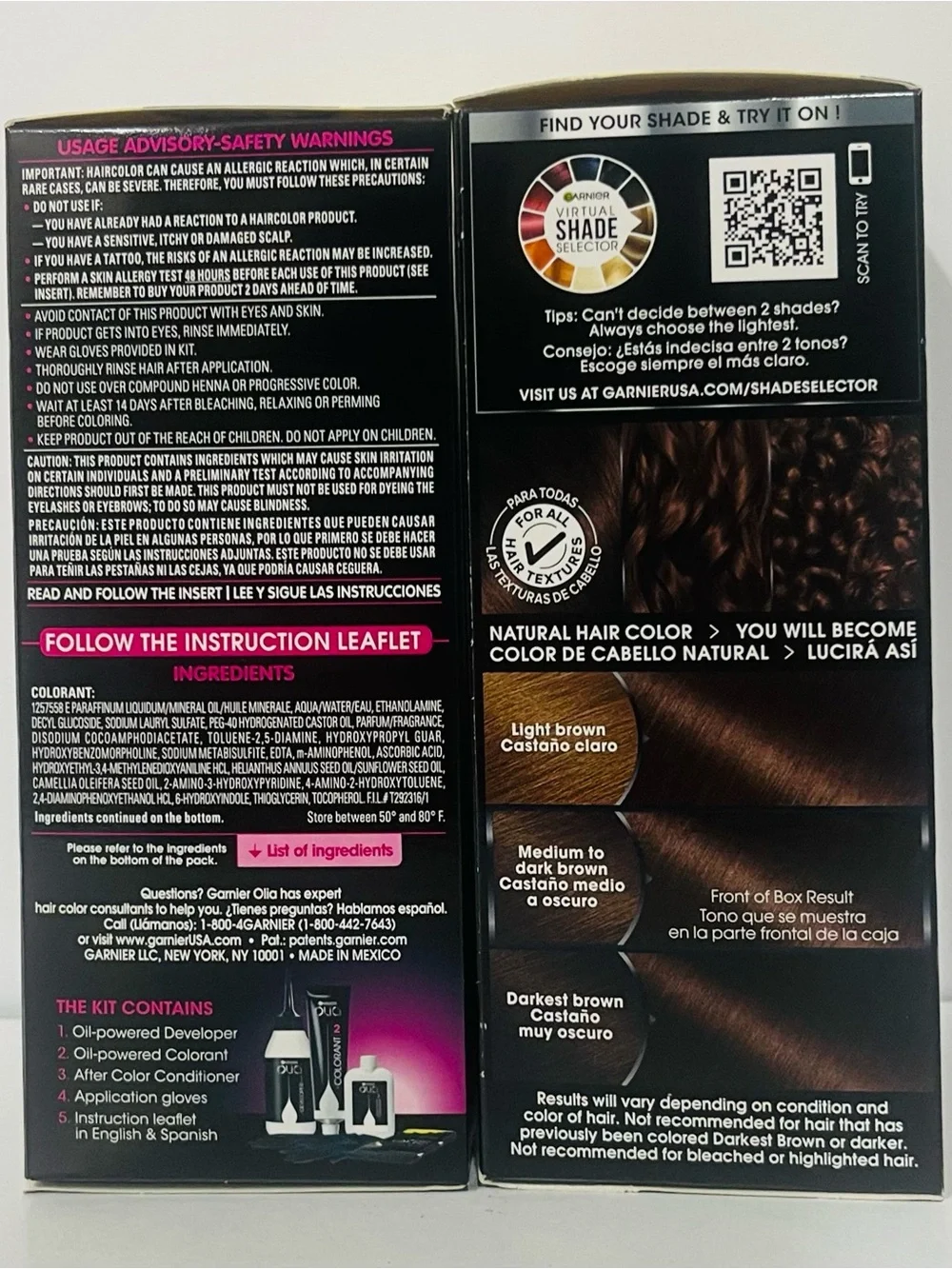 Garnier Olia Permanent Hair Color 4.15 Dark Soft Mahogany Ammonia Free (2 PACK)